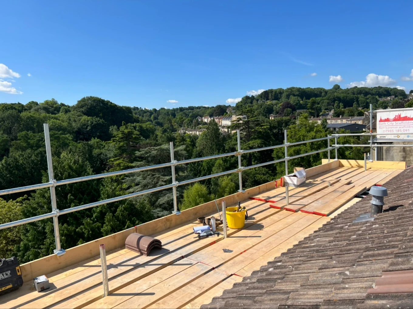 Roofing work in progress